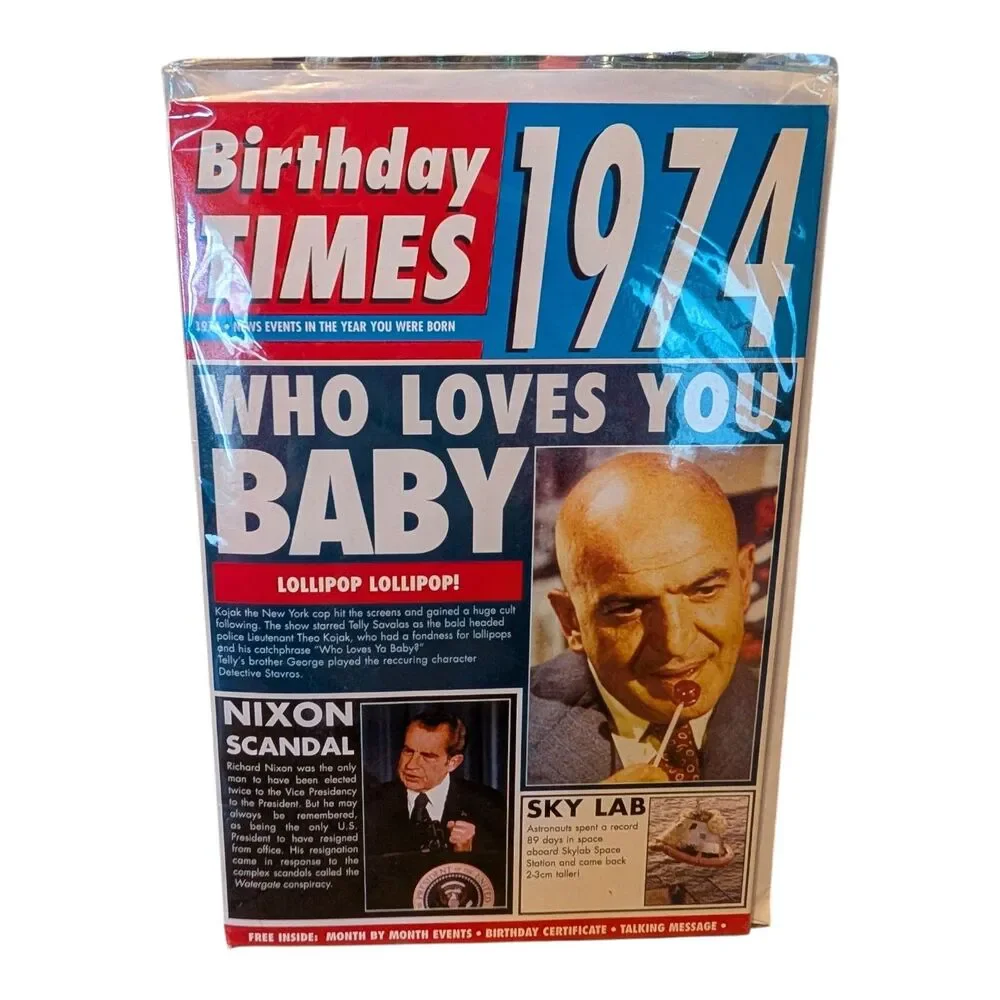 Birthday Times Talking Card Lot Of 6 Events In The Year You Were Born Gag Gift